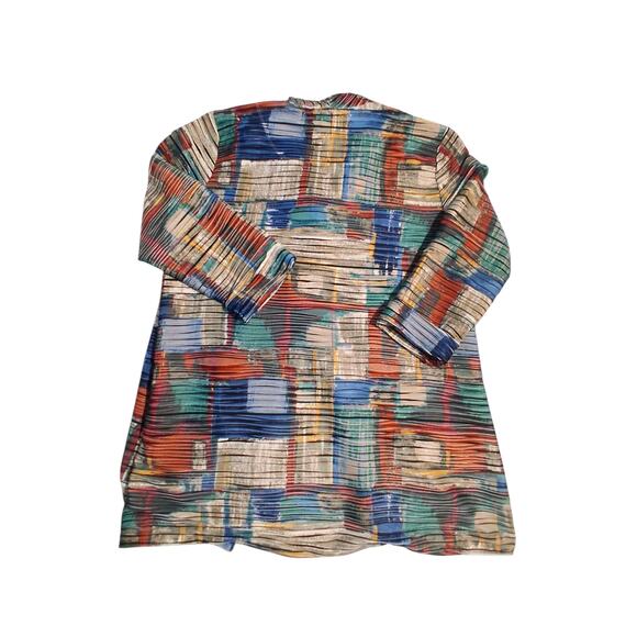 Multiples Patchwork Womens size XL Art tk Wear Artsy OldMoney Colorful Cardigan - Picture 13 of 14